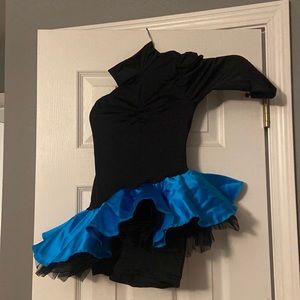 Blue and black jazz costume
